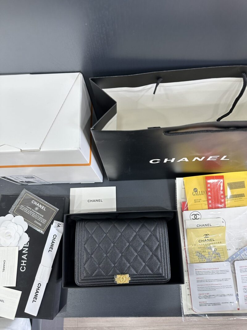 TÚI CHANEL BOY WOC WALLET ON CHAIN BLACK SIÊU CẤP