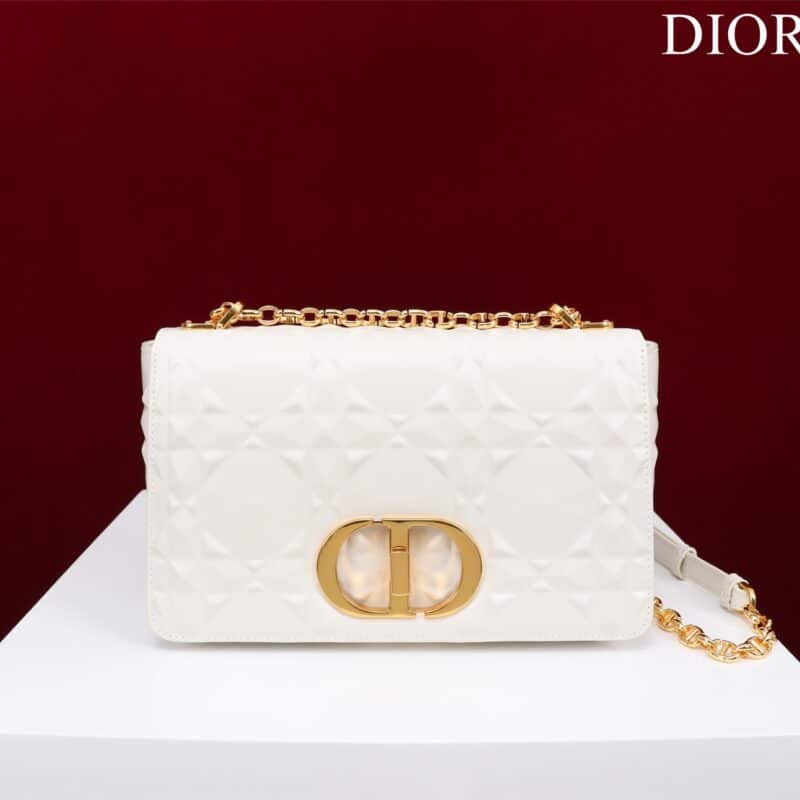 TÚI XÁCH DIOR MEDIUM DIOR CARO BAG SIÊU CẤP MÀU TRẮNG TAG VÀNG