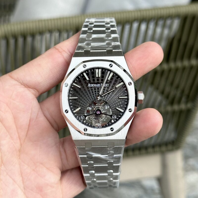 ĐỒNG HỒ AP ROYAL OAK TOURBILLON EXTRA THIN MẶT ĐEN REPLICA 41MM