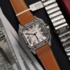 CARTIER SANTOS WHITE DIAL CUSTOM MOISSANITE DIAMOND BEST REPLICA 40MM