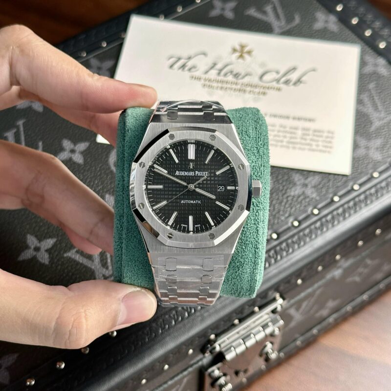 ĐỒNG HỒ AUDEMARS PIGUET ROYAL OAK 15400ST MẶT SỐ ĐEN REPLICA 41MM