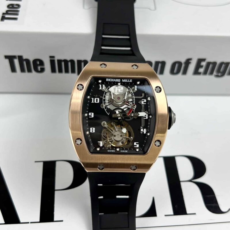 ĐỒNG HỒ RICHARD MILLE RM001 TOURBILLON VÀNG HỒNG REPLICA 38.3MM