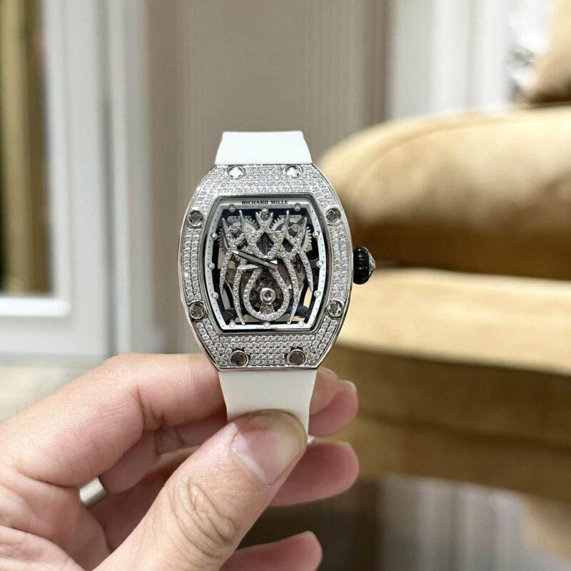 ĐỒNG HỒ RICHARD MILLE RM 19-01 SPIDER ĐÍNH ĐÁ MÀU TRẮNG REP 1:1 38MM