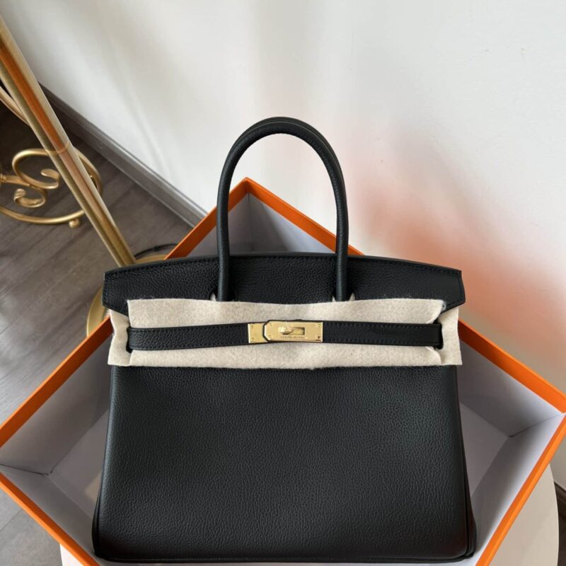 TÚI XÁCH HERMES BIRKIN TOGO NGUYÊN BẢN TAG VÀNG SIZE 30 MÀU ĐEN