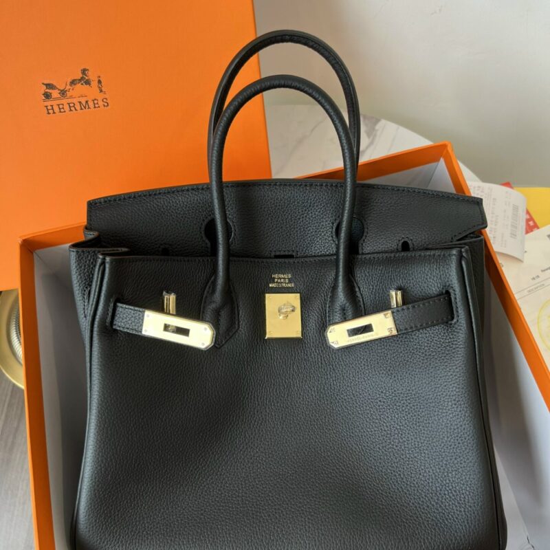 TÚI XÁCH HERMES BIRKIN TOGO NGUYÊN BẢN TAG VÀNG SIZE 30 MÀU ĐEN