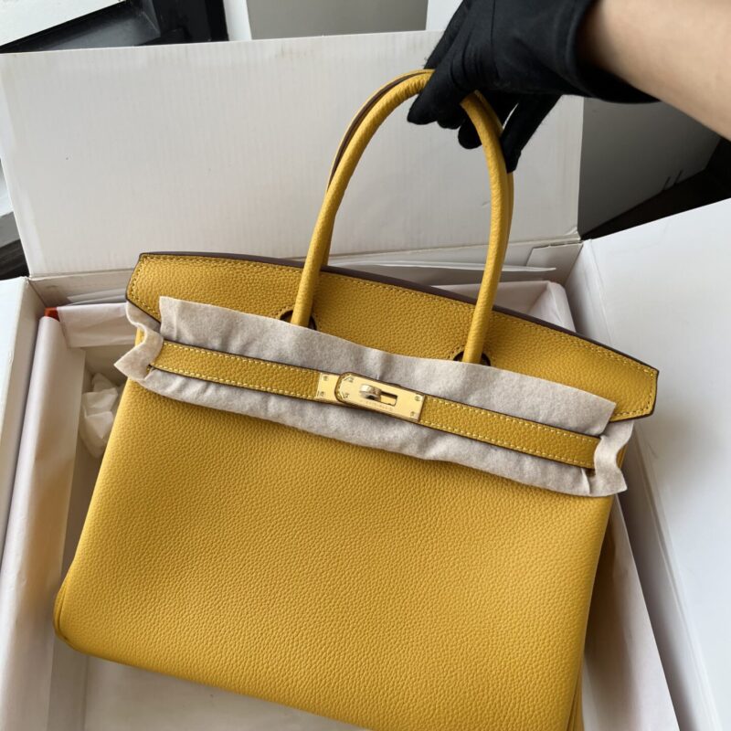 TÚI XÁCH HERMES BIRKIN TOGO NGUYÊN BẢN TAG VÀNG SIZE 30 MÀU VÀNG