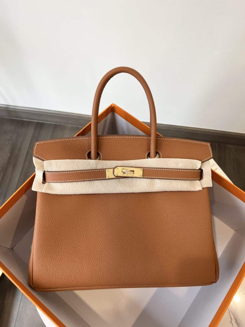 TÚI XÁCH HERMES BIRKIN TOGO NGUYÊN BẢN TAG VÀNG SIZE 30 MÀU NÂU