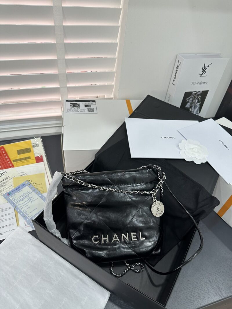 TÚI CHANEL 22 MINI SIZE HANDLE BAG DA ĐEN NGUYÊN BẢN