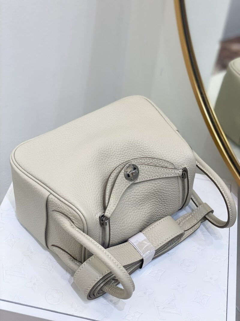 TÚI XÁCH HERMES LINDY MINI KHÂU TAY SIÊU CẤP DA BÊ MÀU TRẮNG