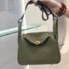 TÚI XÁCH HERMES LINDY MINI KHÂU TAY SIÊU CẤP DA BÊ MÀU XANH RÊU