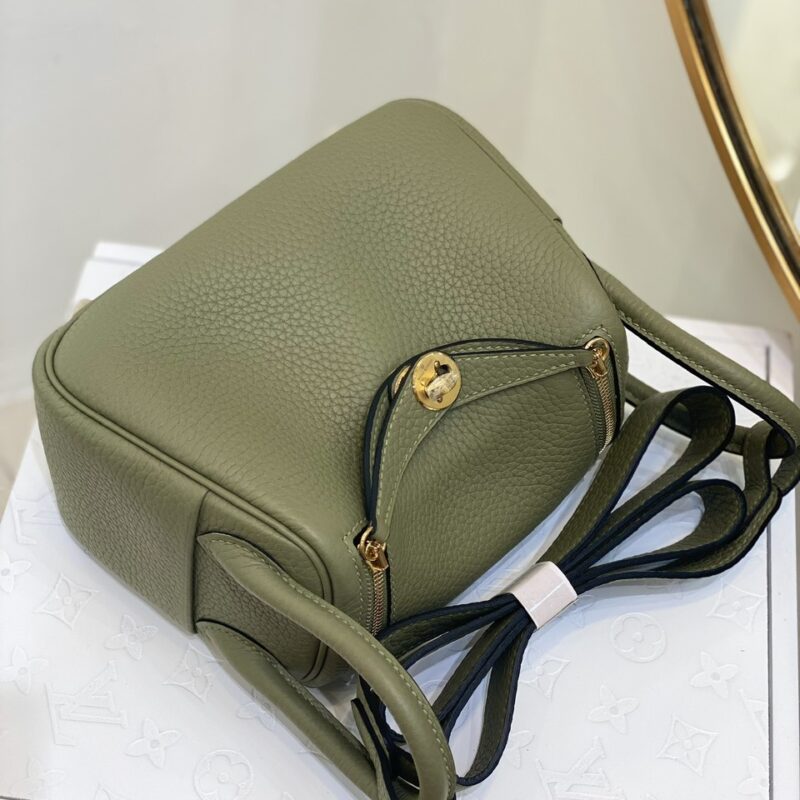 TÚI XÁCH HERMES LINDY MINI KHÂU TAY SIÊU CẤP DA BÊ MÀU XANH RÊU