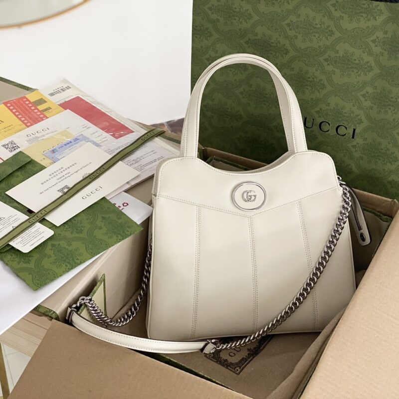 TÚI XÁCH GUCCI PETITE GG SMALL TOTE BAG SIÊU CẤP MÀU TRẮNG
