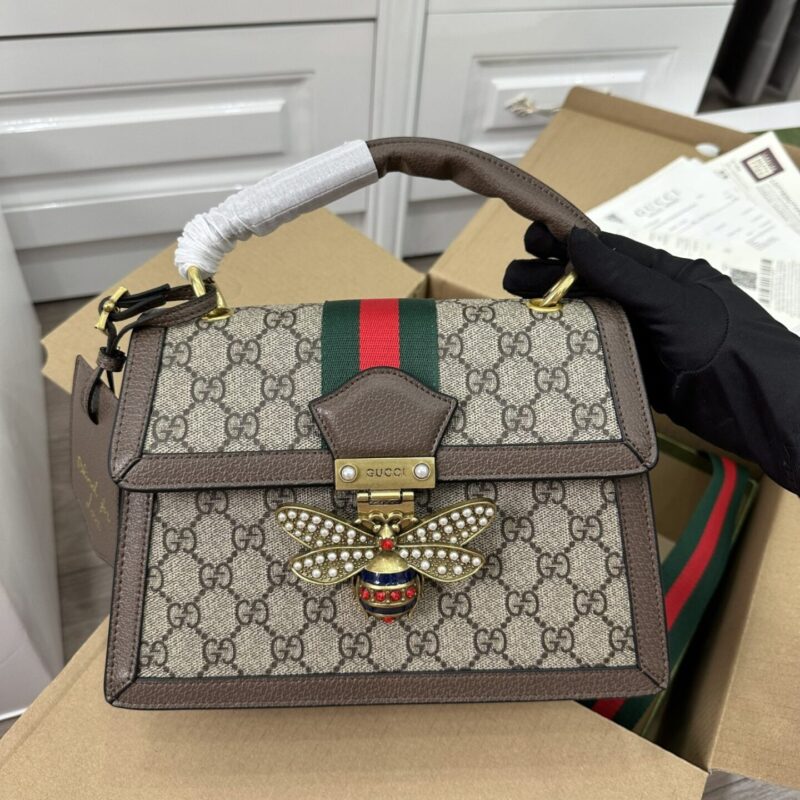 TÚI GUCCI QUEEN MARGARET BAG KHÓA ONG MÀU NÂU SUPER