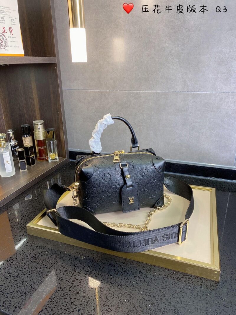 TÚI LOUIS VUITTON PETITE MALLE SOUPLE MONOGRAM EMPREINTE ĐEN SUPER