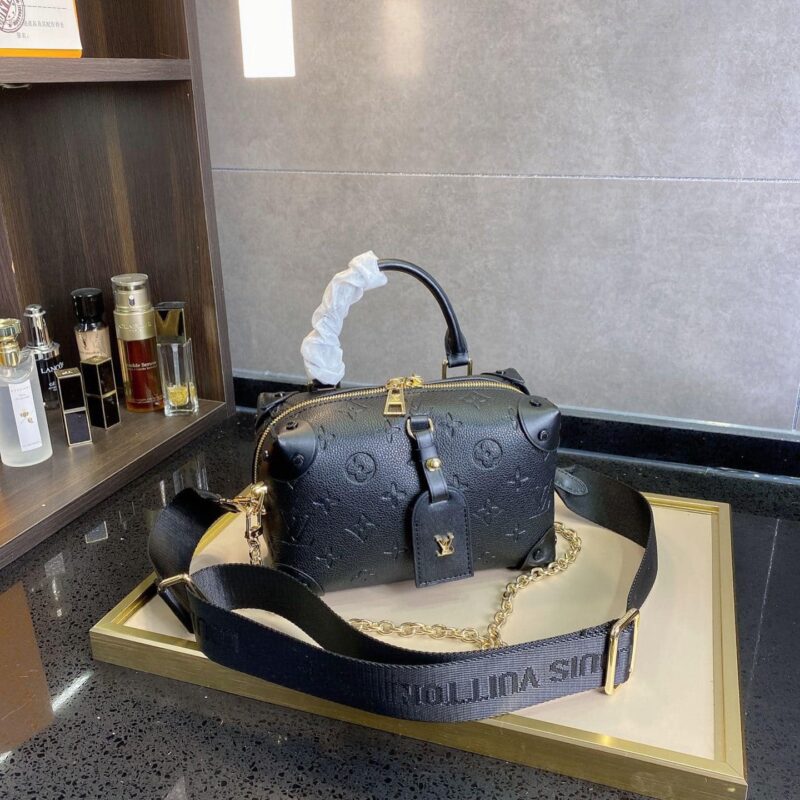 TÚI LOUIS VUITTON PETITE MALLE SOUPLE MONOGRAM EMPREINTE ĐEN SUPER