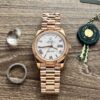 ĐỒNG HỒ ROLEX DAY-DATE 228235 MẶT TRẮNG VÀNG HỒNG REPLICA V2 167 GRAM 40MM