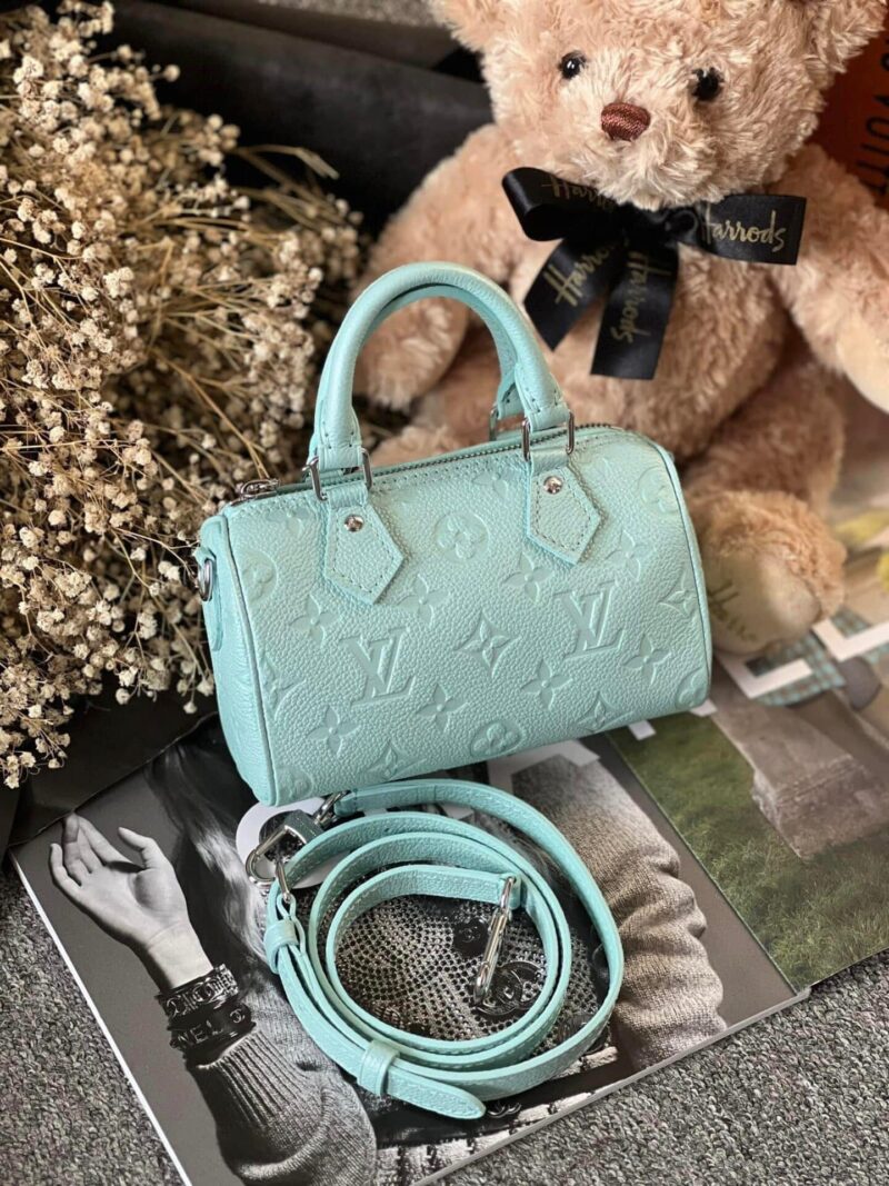 TÚI LV LOUIS VUITTON SPEEDY NANO BAG MINI PEARLY LAGOON SUPER
