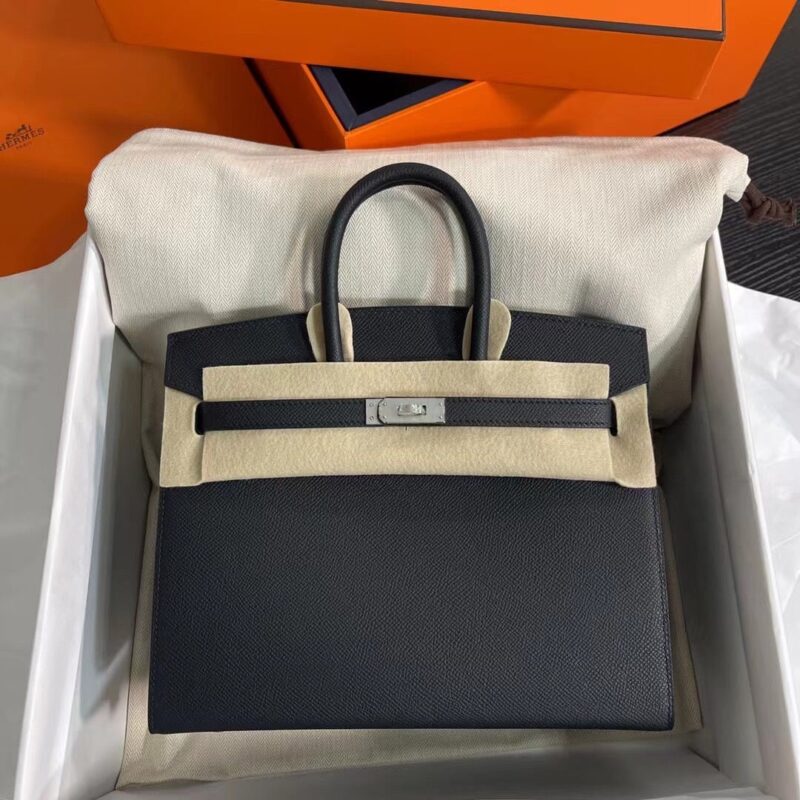 TÚI HERMES BIRKIN SELLIER 25 ESPOM KHÂU TAY SIÊU CẤP LIKE AUTH MÀU ĐEN