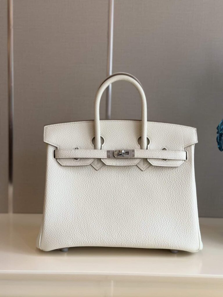 TÚI HERMES BIRKIN 25 TOGO KHÂU TAY SIÊU CẤP LIKE AUTH MÀU TRẮNG