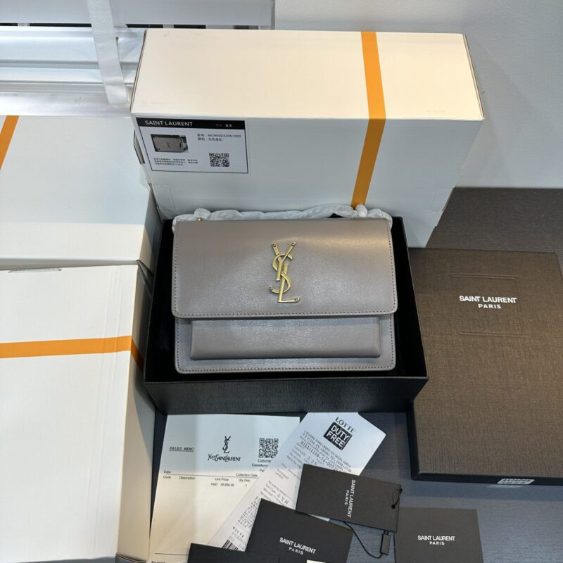TÚI YSL SAINT LAURENT SUNSET MEDIUM NGUYÊN BẢN MÀU GHI