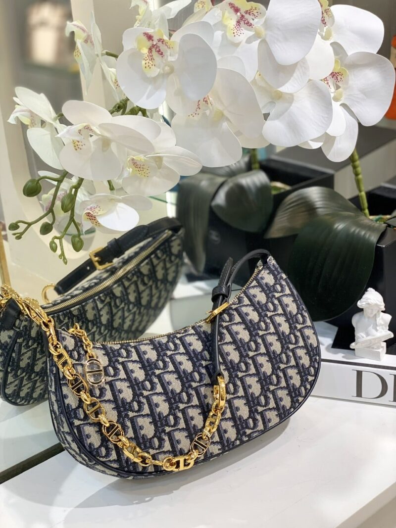 TÚI DIOR CD LOUNGE BAG BLUE OBLIQUE JACQUARD WOMEN SIÊU CẤP