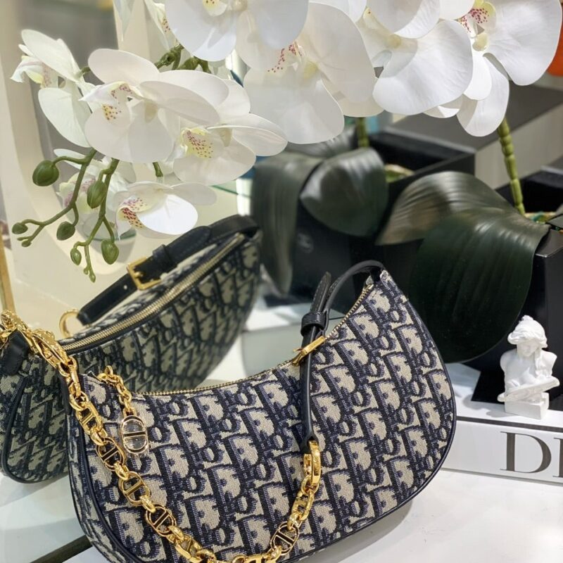 TÚI DIOR CD LOUNGE BAG BLUE OBLIQUE JACQUARD WOMEN SIÊU CẤP