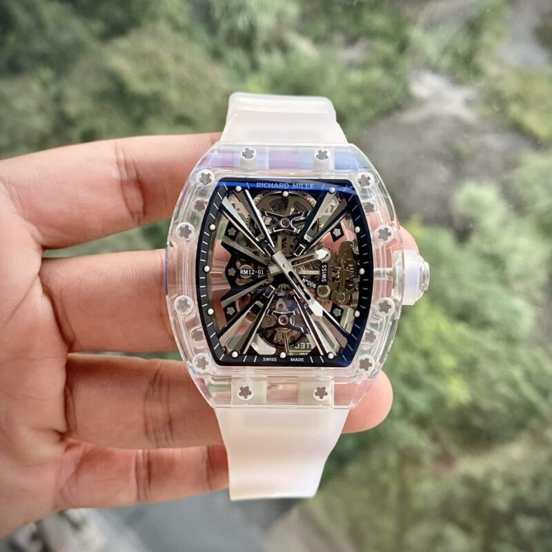 RICHARD MILLE RM12-01 TOURBILLON SAPPHIRE TRANSPARENT BEST REPLICA 42MM