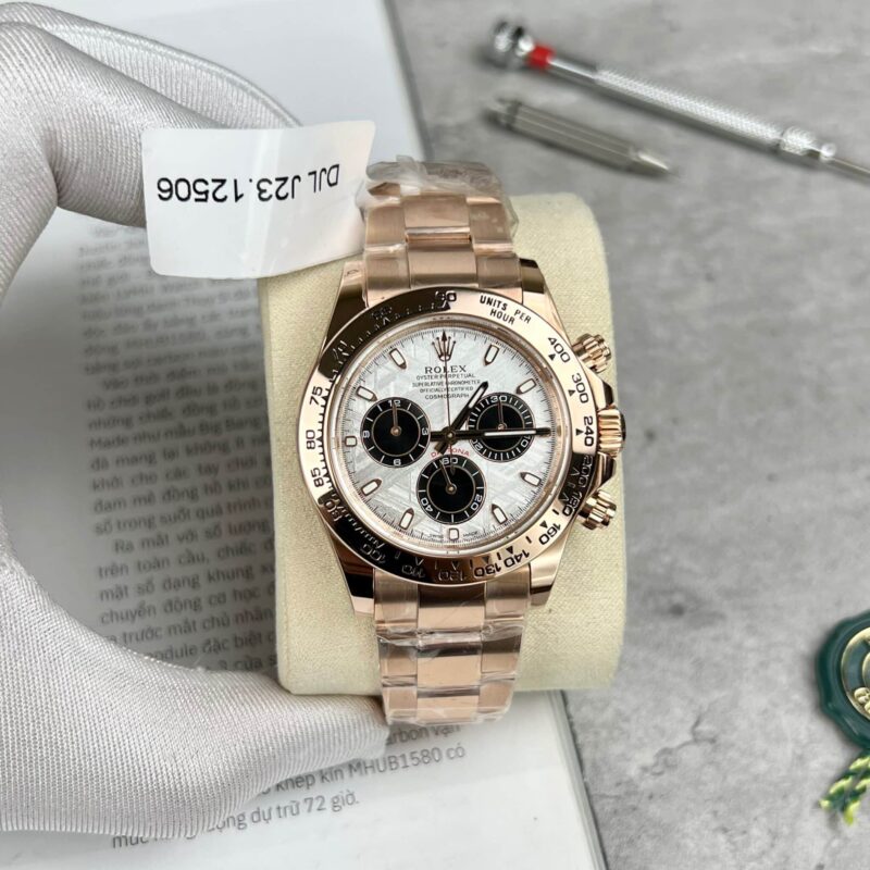 ROLEX DAYTONA 116505 ROSE GOLD WRAPPED CUSTOM METEORITE DIAL BEST REPLICA 40MM