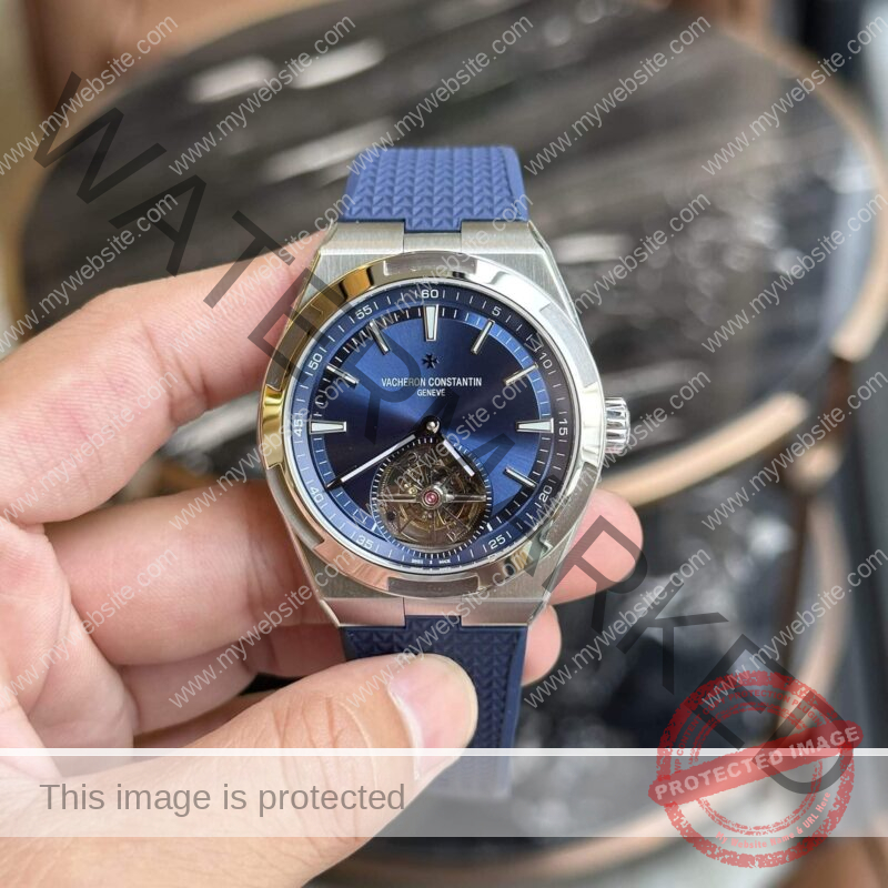 VACHERON CONSTANTIN OVERSEAS 6000V/110A TOURBILLON BLUE RUBBER STRAP REPLICA 42.5MM