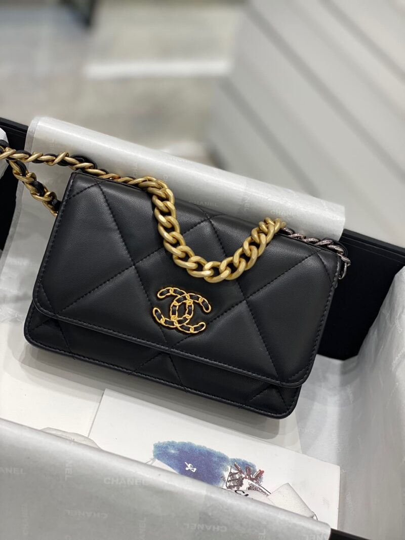 TÚI CHANEL 19 CLUTCH WITH CHAIN BLACK MIXED HARDWARE SIÊU CẤP MÀU ĐEN
