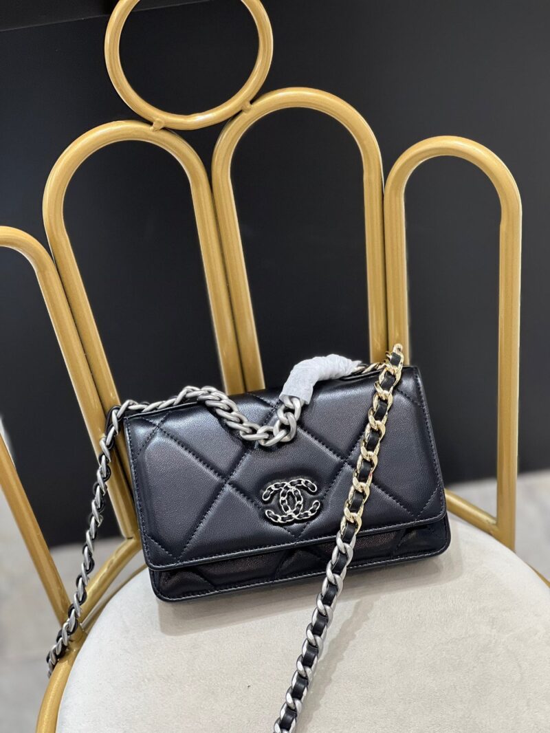TÚI CHANEL 19 CLUTCH WITH CHAIN BLACK MIXED HARDWARE SIÊU CẤP MÀU ĐEN