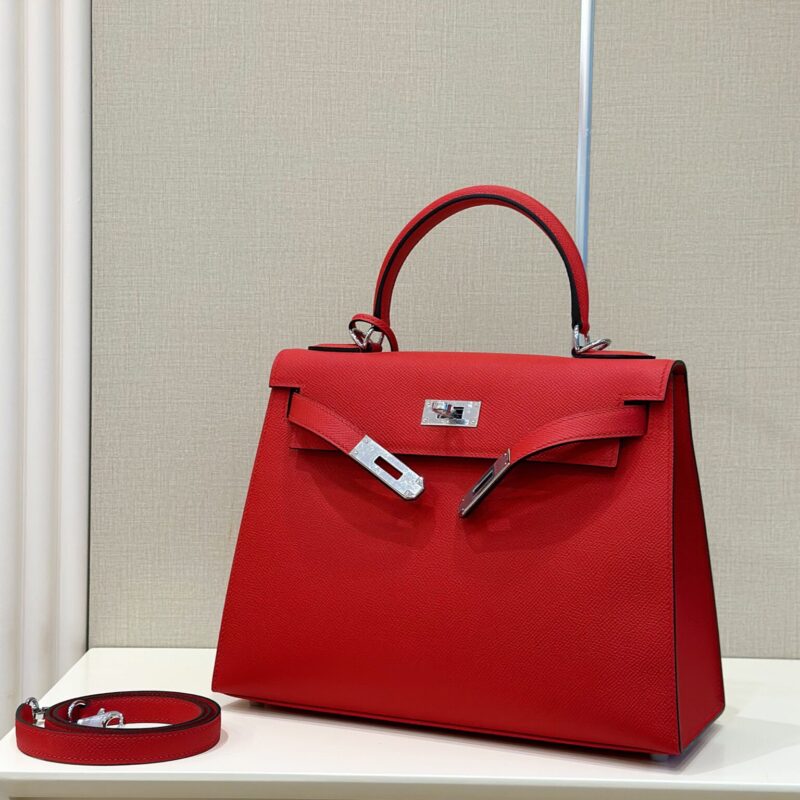 TÚI HERMES KELLY 28 ESPOM KHÂU TAY SIÊU CẤP MÀU ĐỎ