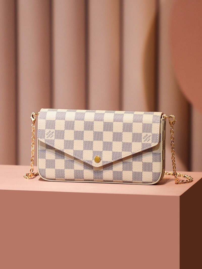 TÚI LOUIS VUITTON POCHETTE FELICIE MONOGRAM DAMIER AZUR CANVAS SIÊU CẤP