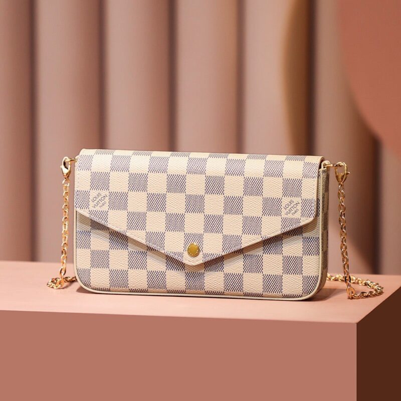 TÚI LOUIS VUITTON POCHETTE FELICIE MONOGRAM DAMIER AZUR CANVAS SIÊU CẤP