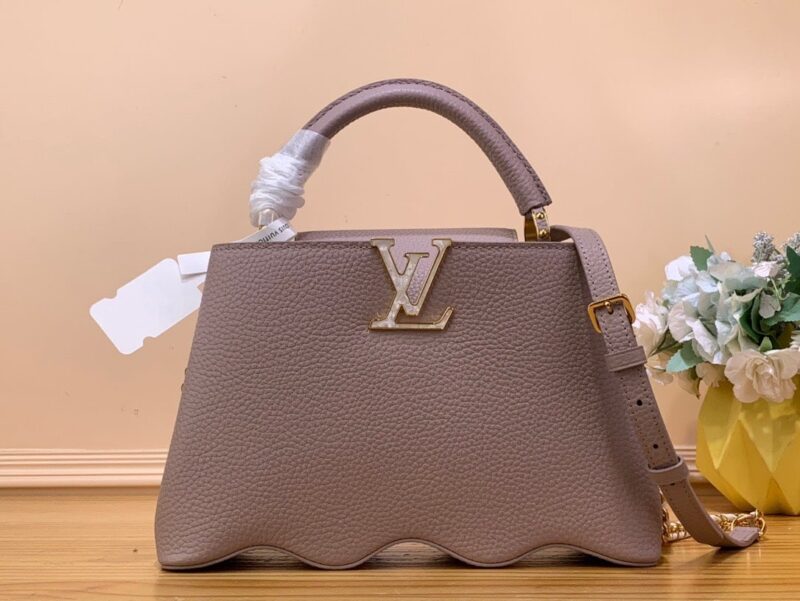 TÚI LV LOUIS VUITTON CAPUCINES CAPUSHELL BB SIÊU CẤP MÀU GHI ĐẬM