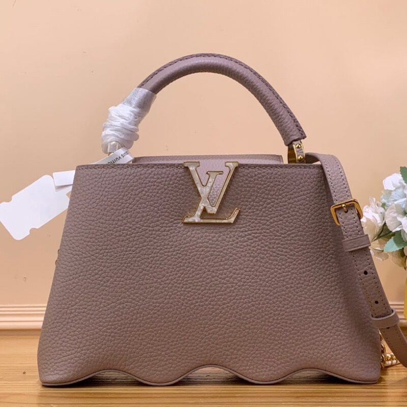 TÚI LV LOUIS VUITTON CAPUCINES CAPUSHELL BB SIÊU CẤP MÀU GHI ĐẬM