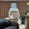 CARTIER SANTOS-DUMONT SKELETON GREY LEATHER STRAP REPLICA
