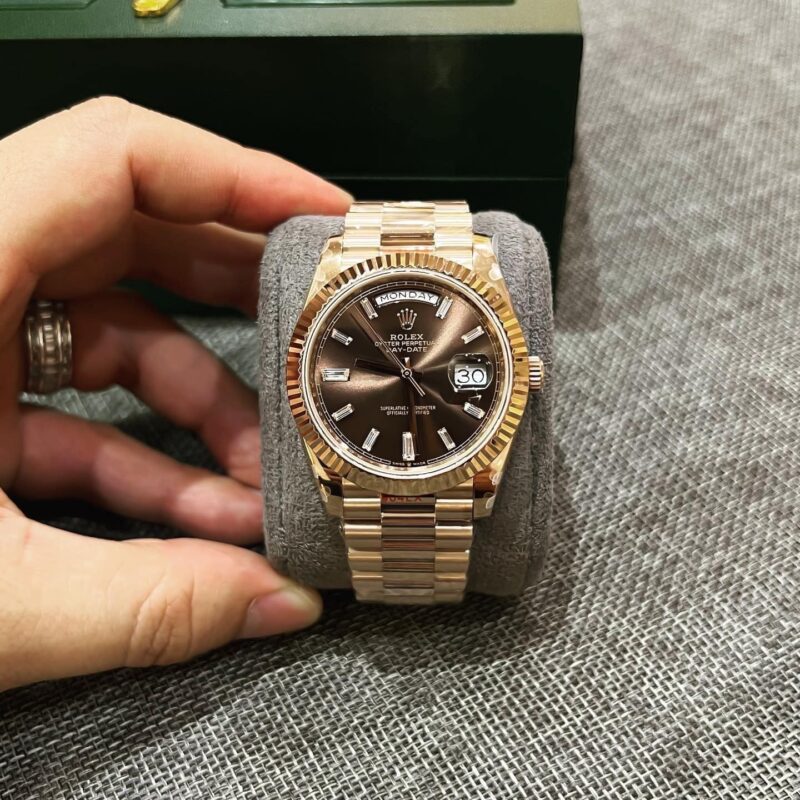 ROLEX DAY-DATE 228235 ROSE GOLD CHOCOLATE DIAL BEST REPLICA V2 GMF 40MM