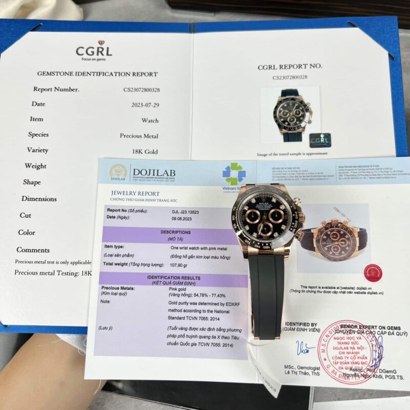 ĐỒNG HỒ ROLEX DAYTONA 116515LN MẶT ĐEN BỌC VÀNG HỒNG 18K