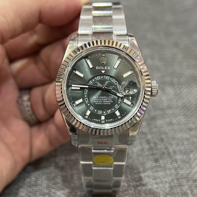 ROLEX SKY-DWELLER 326934 GREEN DIAL OYSTER BRACELET BEST REPLICA 42MM