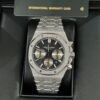 AUDEMARS PIGUET ROYAL OAK FROSTED WHITE GOLD BLACK DIAL CHRONOGRAPH REPLICA