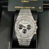 AUDEMARS PIGUET ROYAL OAK FROSTED WHITE GOLD WHITE DIAL CHRONOGRAPH REPLICA 41MM