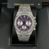 AUDEMARS PIGUET ROYAL OAK FROSTED WHITE GOLD PURPLE DIAL CHRONOGRAPH REPLICA 41MM