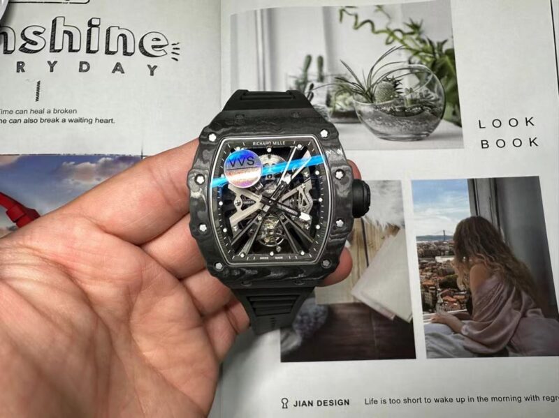 RICHARD MILLE RM12-01 TOURBILLON BLACK CARBON FIBER BEST REPLICA