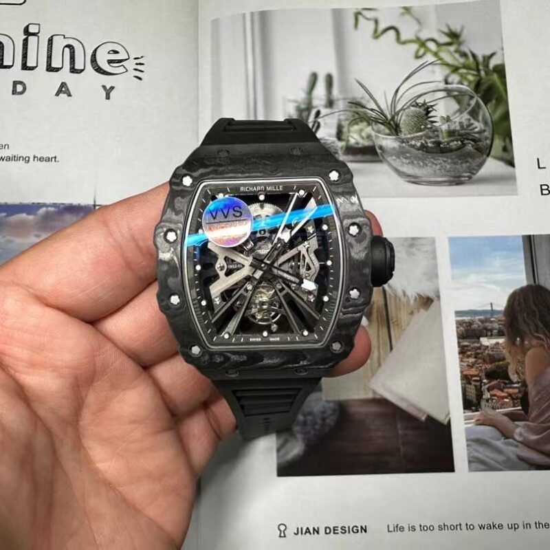 RICHARD MILLE RM12-01 TOURBILLON BLACK CARBON FIBER BEST REPLICA