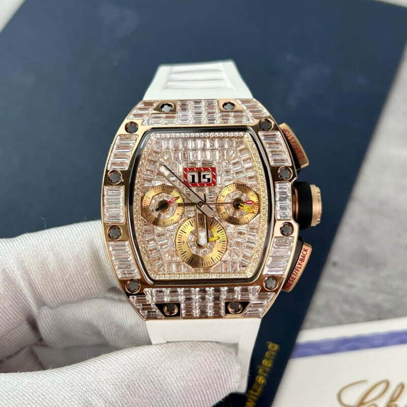 ĐỒNG HỒ RICHARD MILLE RM011 ĐÍNH FULL ĐÁ BAGUETTE REPLICA