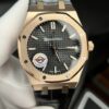 AUDEMARS PIGUET ROYAL OAK 15500OR ROSE GOLD BLACK DIAL LEATHER STRAP APS 41MM