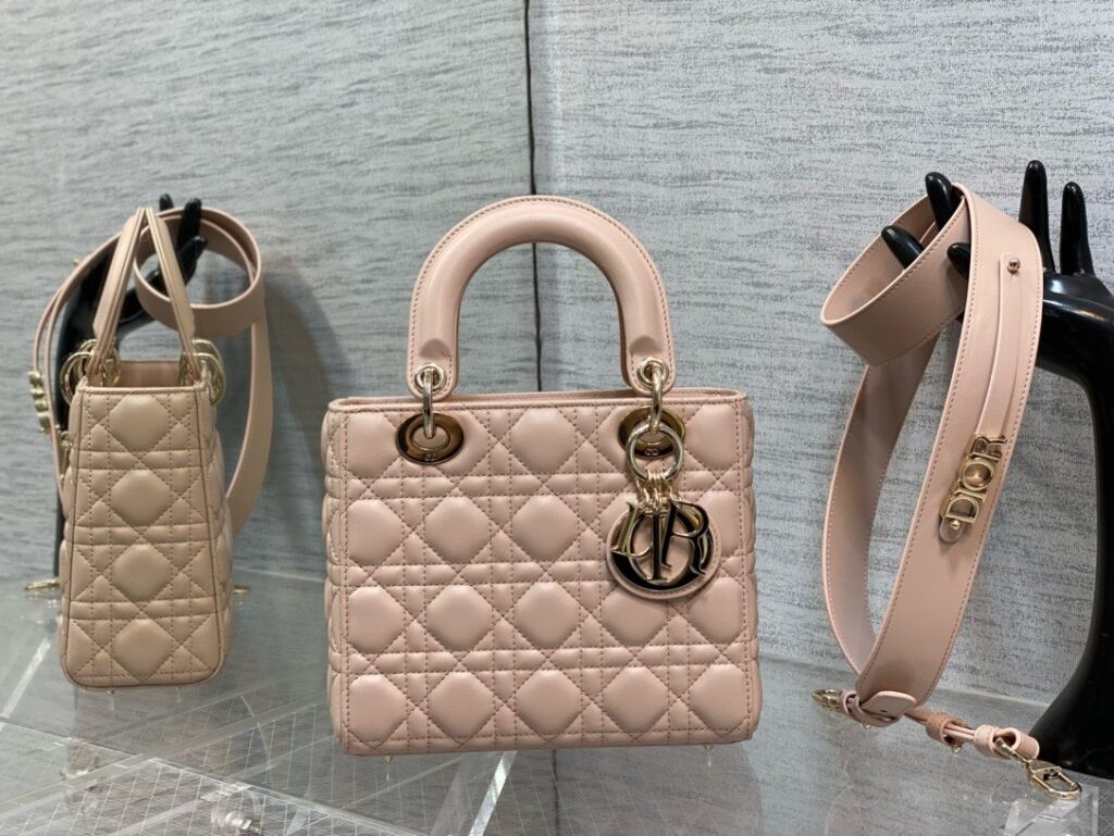TÚI LADY DIOR SMALL SIZE SIÊU CẤP MÀU HỒNG ĐẤT SIÊU CẤP
