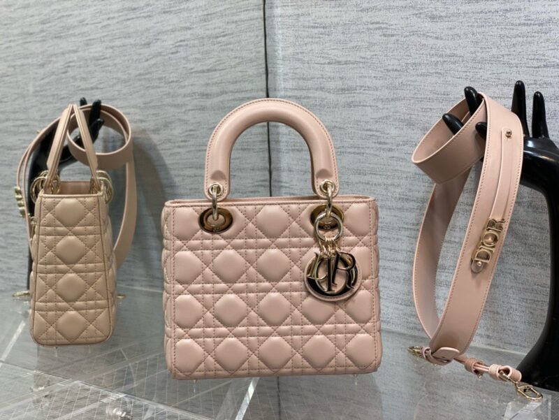 TÚI LADY DIOR SMALL SIZE SIÊU CẤP MÀU HỒNG ĐẤT SIÊU CẤP