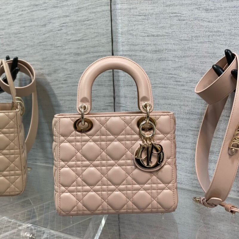 TÚI LADY DIOR SMALL SIZE SIÊU CẤP MÀU HỒNG ĐẤT SIÊU CẤP